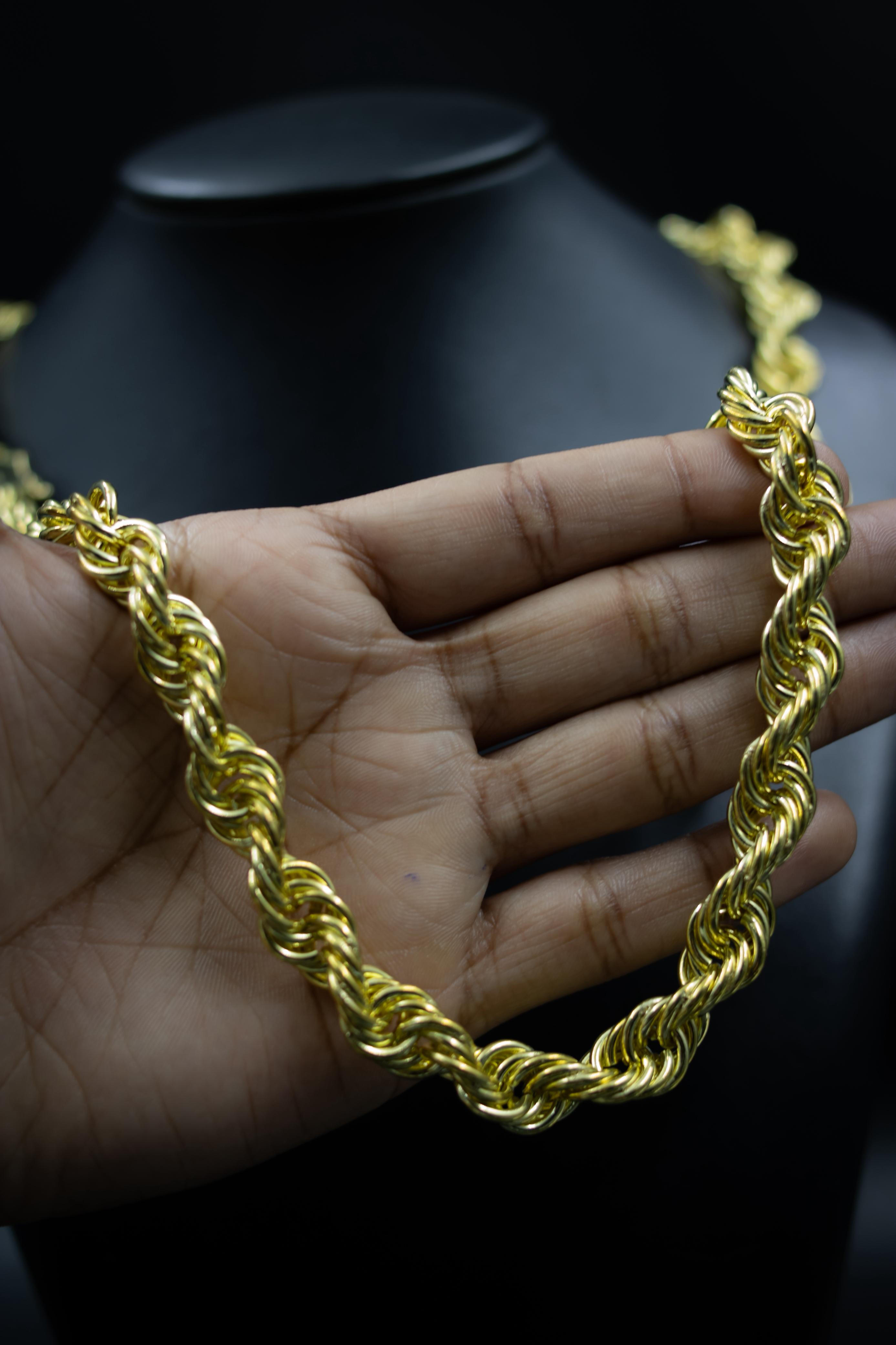 corrente cordao baiano 10mm 100% moeda antiga