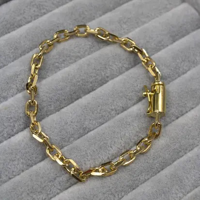 Pulseira cadeado de quina 4mm