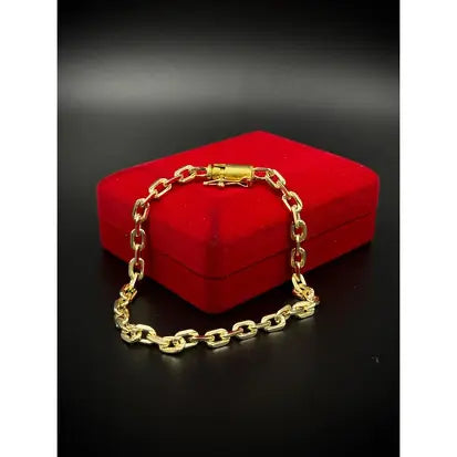 Pulseira cadeado de quina 4mm