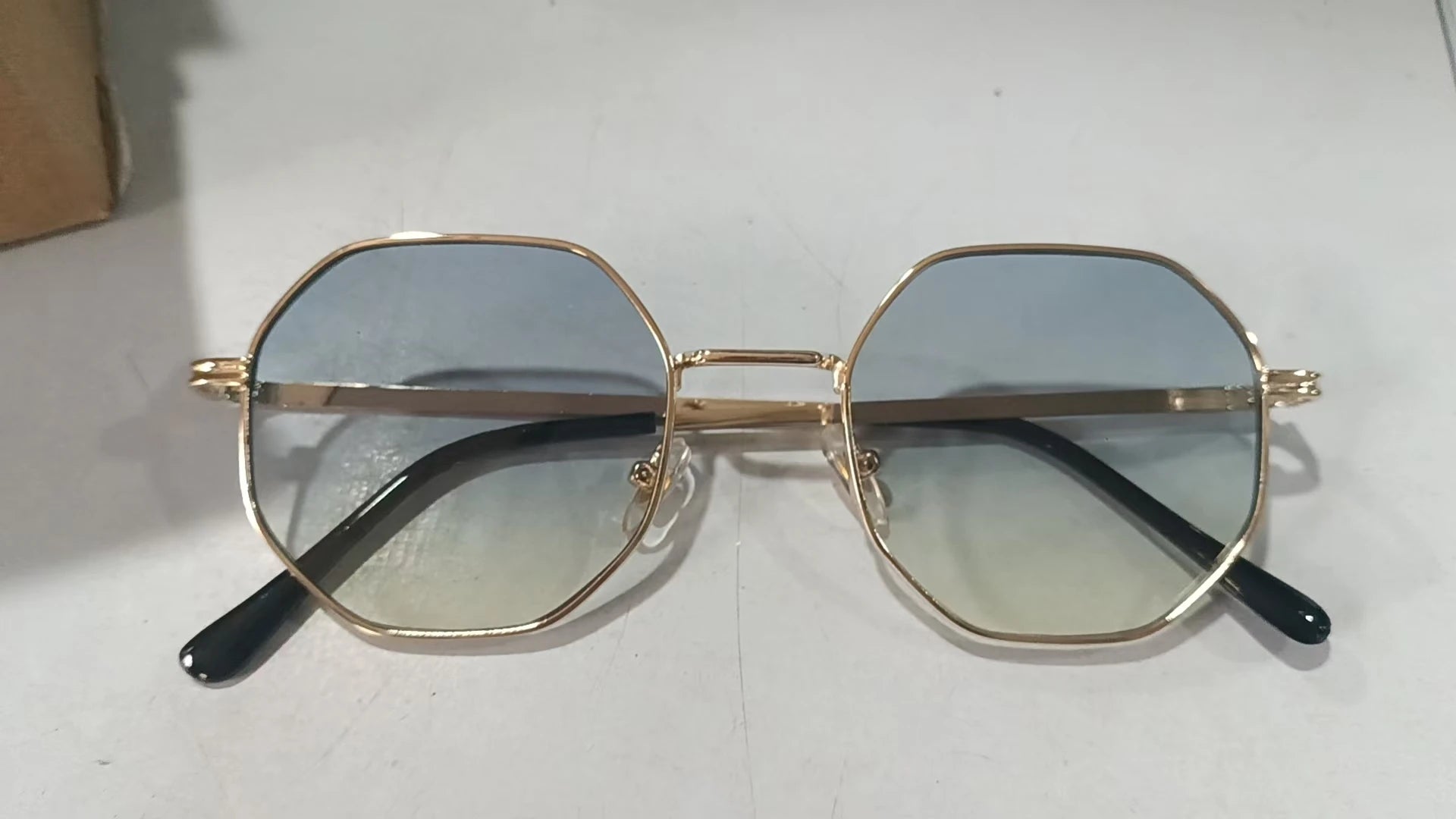 Óculos de sol femininos de metal poligonal, armação vintage, masculino, design de marca de luxo, óculos de sol femininos, espelhados, UV400