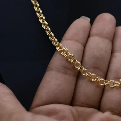 CORRENTE ELO PORTUGUÊS DUPLA DE 4MM