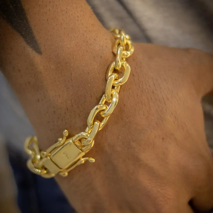 Pulseira Cadeado Quina Custa 12mm