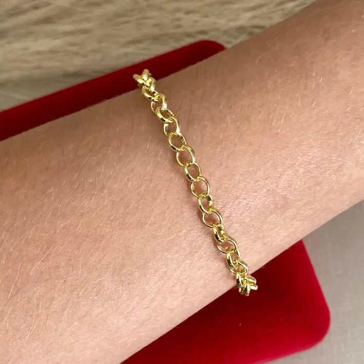 PULSEIRA ELO PORTUGUÊS DUPLA 4MM